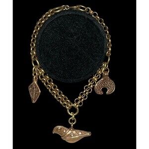Kalevala Koru Aarrekaaty Bronze Charm Bracelet Made in Finland 8 Inches 15g EUC